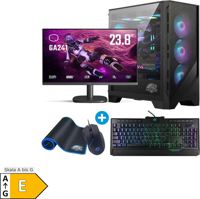 ONE GAMING AR238 Gaming Komplett-PC in Schwarz mit AMD Ryzen 5 5500, RX 9060, 16GB RAM, 480GB SSD und Windows 11 - Bild 1