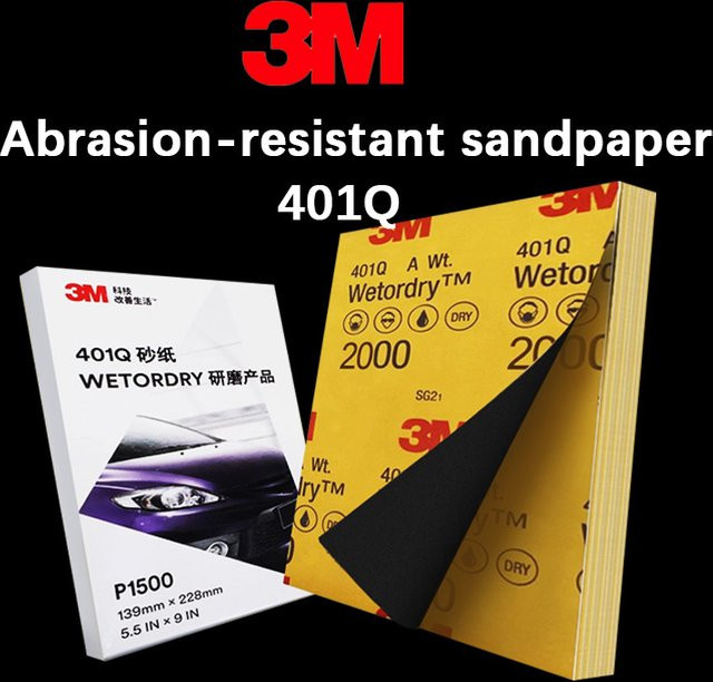 3M Schleifpapier für Nass- und Trockenbearbeitung mit 1500-2000 Mesh für Holz und Schmuck, Gelb - Bild 1