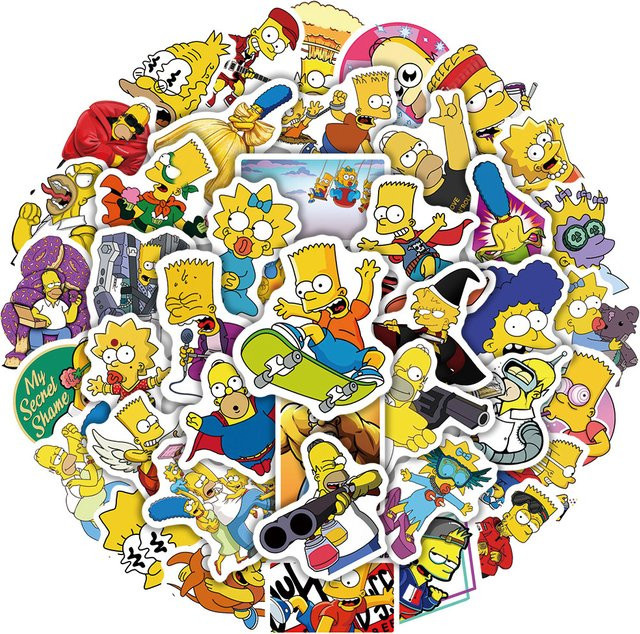 Disney The Simpsons Aufkleber, Bunt / Mehrfarbig, 10/30/50 Stück - Bild 1
