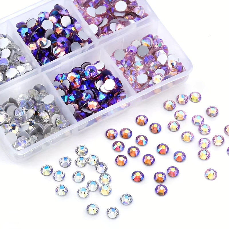 Swagpick Nail Art Strass, runde Kristall Flatback Edelsteine, glänzend - Bild 3