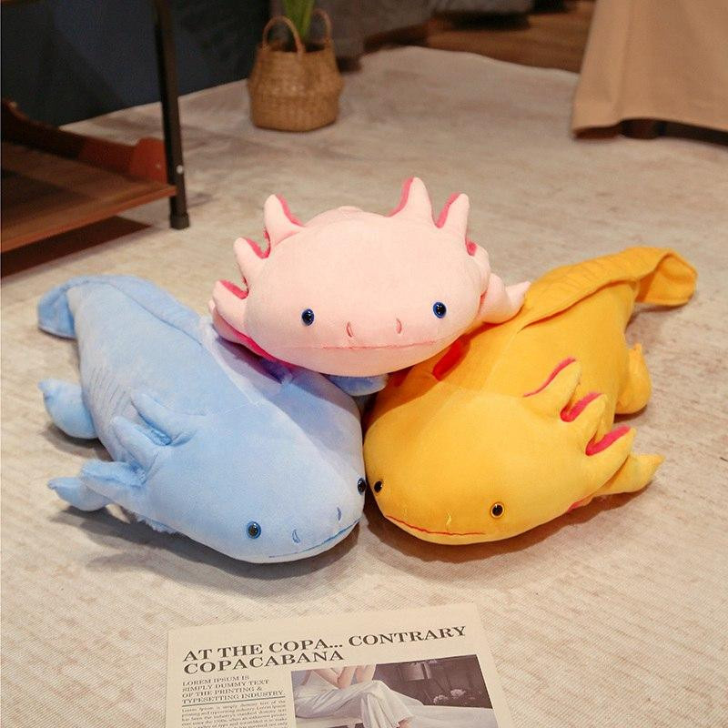 Axolotl Molch Salamander Unterwassertier Plüschtier Rosa Gelb Grau Blau - Bild 3