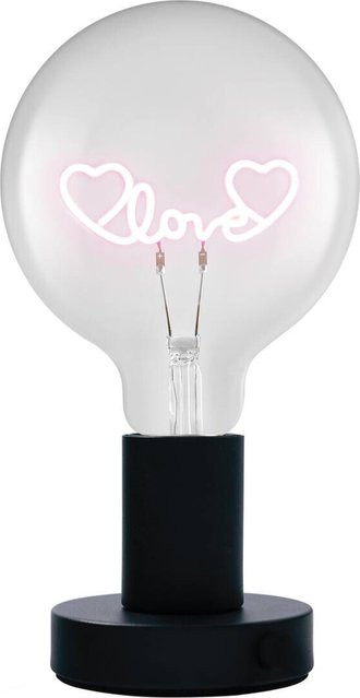 OSRAM LED-Tischleuchte Lettertable aus schwarzem Metall mit Glas, Farbe: Schwarz, B/H/T: 12,5 x 23,1 x 12,5 cm, E27 - Bild 1