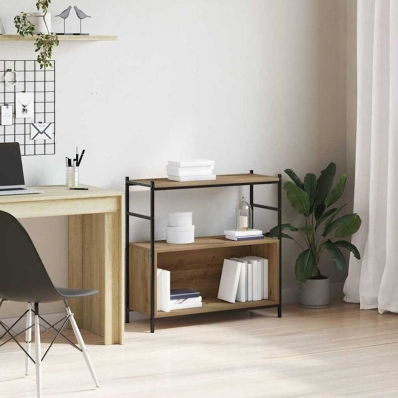 Bücherregal Artisian von Vidaxl in Eiche aus Holzwerkstoff, B/T/H: 80 x 30 x 78,5 cm - Bild 1