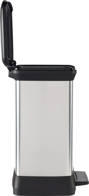 Curver Decobin Mülleimer mit Fußpedal Silber Metallic 30l B: 39,0 cm, H: 51,0 cm, T: 29,0 cm - Bild 2