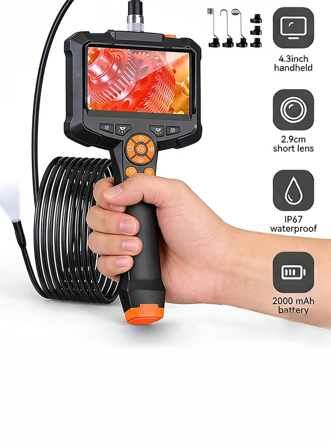 INSKAM Industrie-Endoskopkamera mit 4,3-Zoll-IPS-Bildschirm, HD1080p, IP67 wasserdichte Schlangenkamera für Auto-Inspektionen, Schwarz - Bild 6