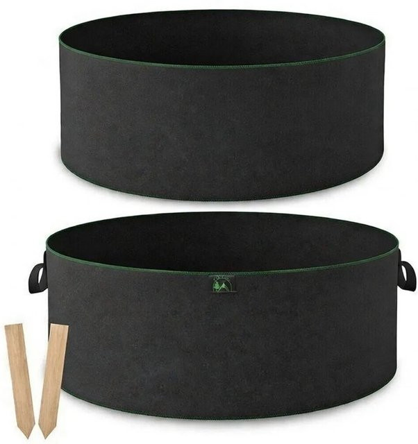 TTL GARDEN Pflanzsack Set aus Filz für Gemüse und Kräuter, 2er Set, Farbe Schwarz, Durchmesser: 60 cm, Volumen: 90 l - Bild 1