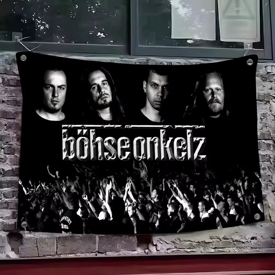 B-Bohse Onkelz Rock Band Wandbehang Schwarz als Kunst Banner für Wohnzimmer und Outdoor - Bild 2
