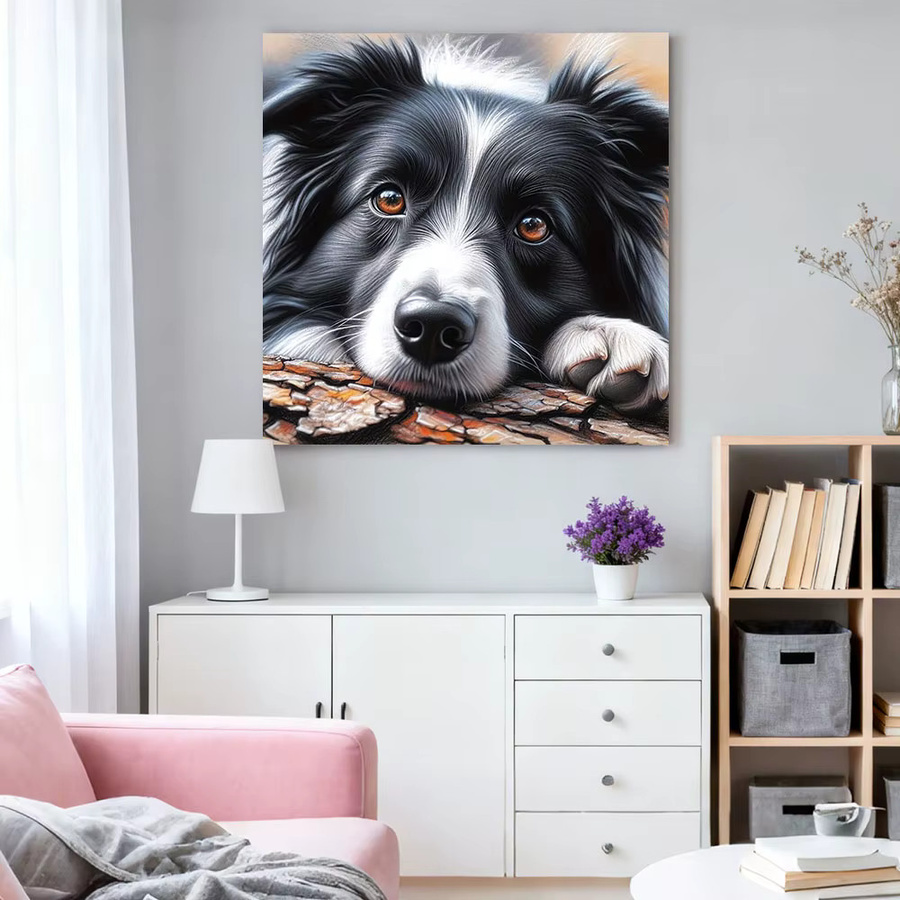HUACAN Diamant-Mosaik-Set Hund Tier mit Rundbohrern in Multicolour als handgefertigtes Strass-Bild - Bild 3