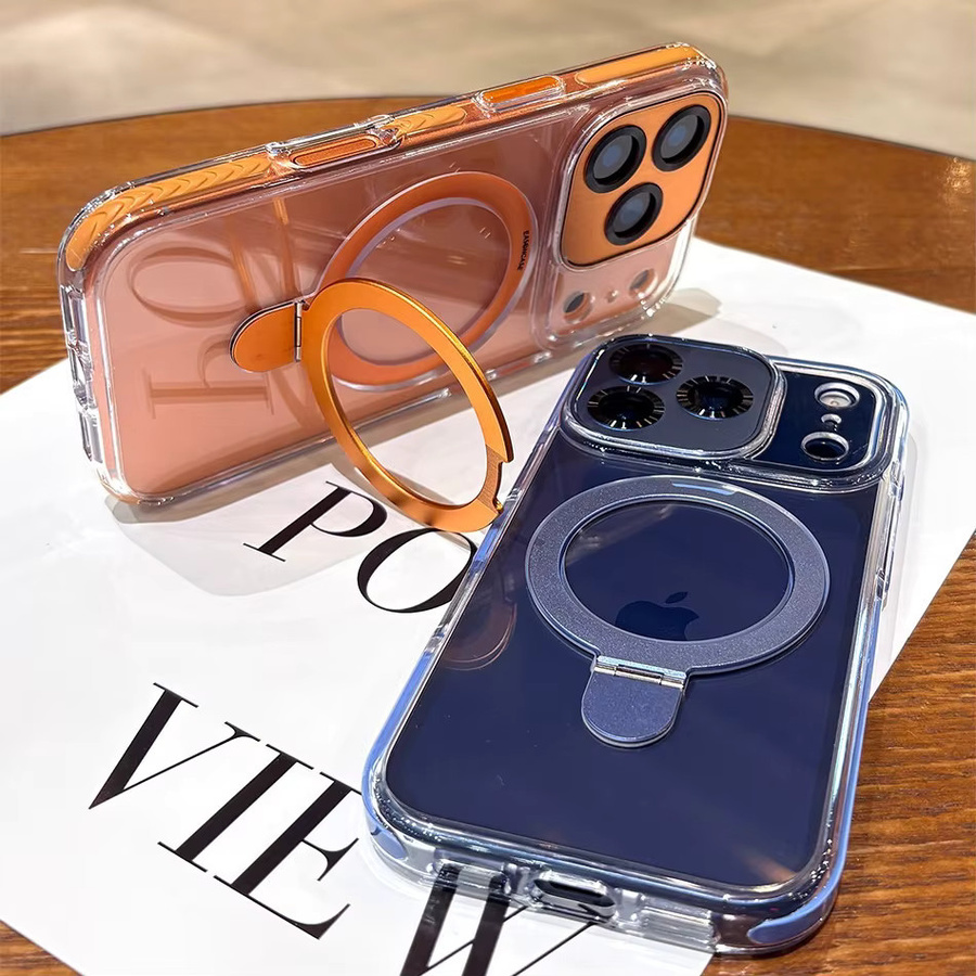 Loobival Transparente MagSafe Handyhülle für iPhone mit magnetischem Ständer und Linsenschutz aus klarem Acryl - Bild 3