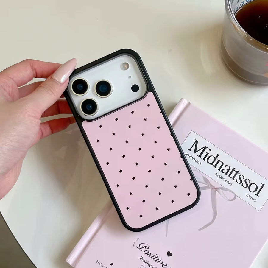 Stoßfeste Schutzhülle DecoPhone mit Sternen-Design in Rosa für iPhone 17, 16, 15, 14 und 13 Pro Max - Bild 4