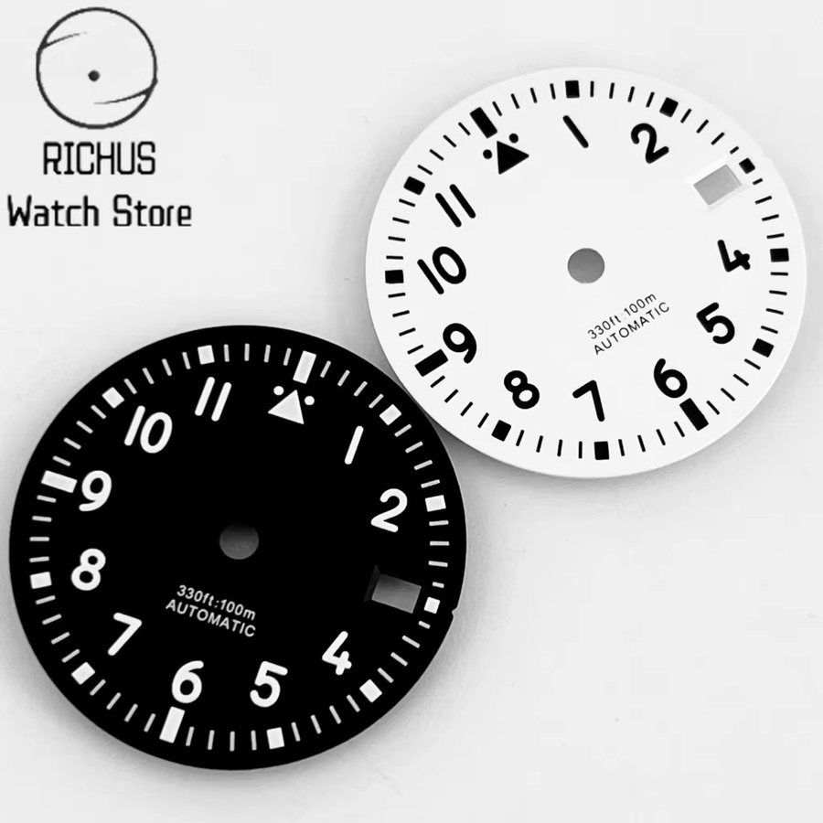 Uhrenzubehör Zifferblatt, 29 mm, NH35, Automatikwerk, Schwarz - Bild 4