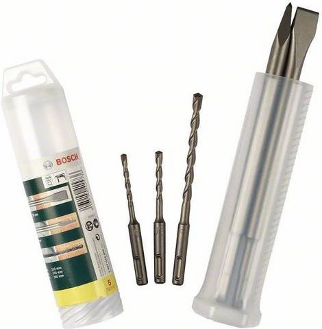 Bosch SDS-plus Meißel- und Hammerbohrer-Set 5-teilig mit Hartmetallspitze für Beton, Mauerwerk und Granit - Bild 1