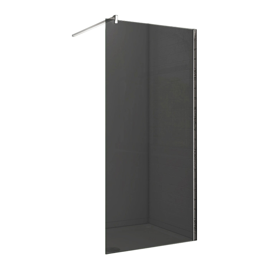 Duschparadies Walk In Duschtrennwand F-Form mit Stabilisator aus NANO-ESG Glas, Breite: 90 cm, Höhe: 200 cm, Tiefe: 100 cm - Bild 2