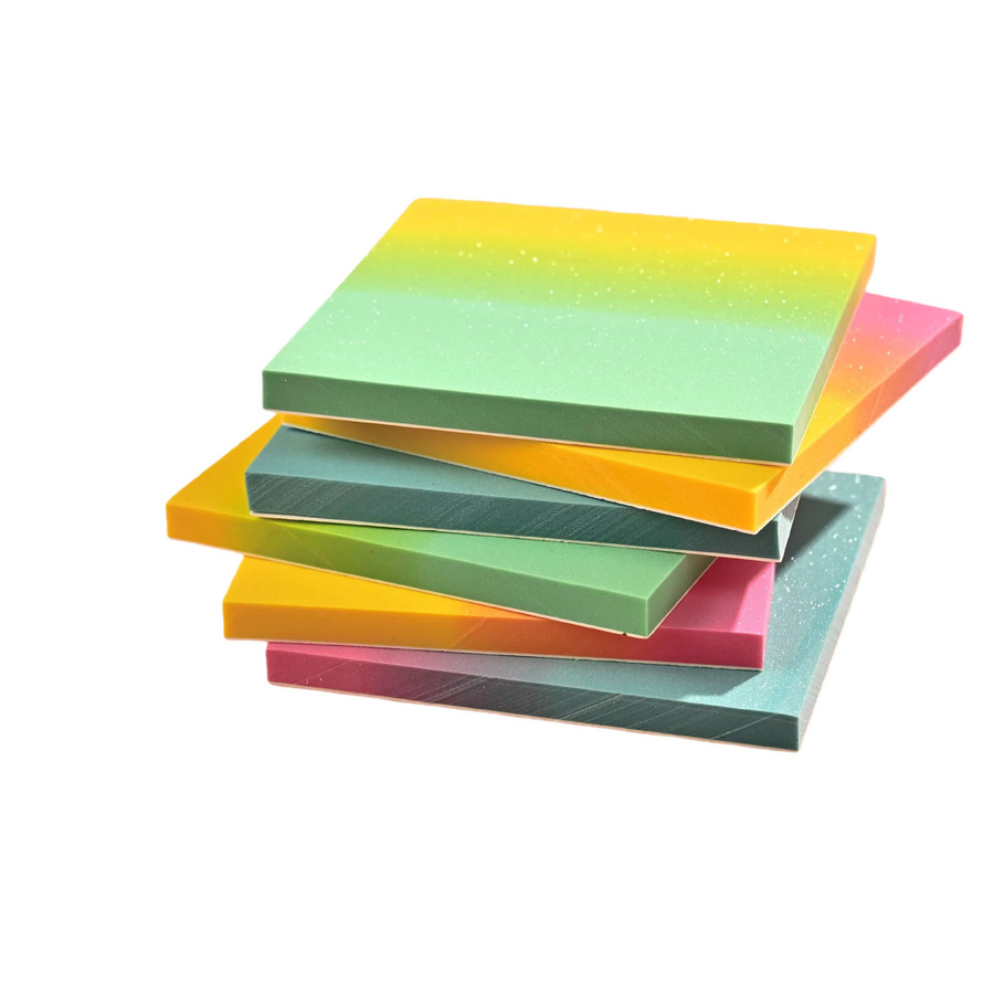 50 Blatt transparente PET Haftnotizen in Gelb und Multicolour, wasserfeste Klarsicht-Notizblöcke für Schule und Büro - Bild 2