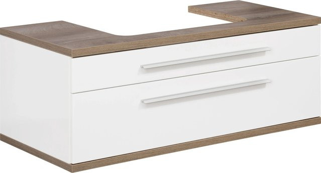 Fackelmann Waschtischunterschrank Stanford Weiß-Eiche Natur B/H/T: 110 x 41 x 50 cm - Bild 1