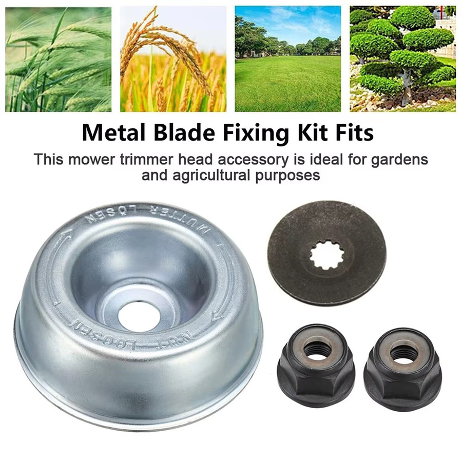 Befestigungsset aus Metall für Stihl Freischneiderklingen passend für FS130R und FS120/FS130 inklusive Ersatzgetriebe und Klingenmutter - Bild 4