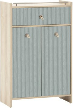 Schildmeyer Highboard Sonderby in Eiche und Blau, B/H/T: 65 x 104,2 x 33 cm - Bild 1