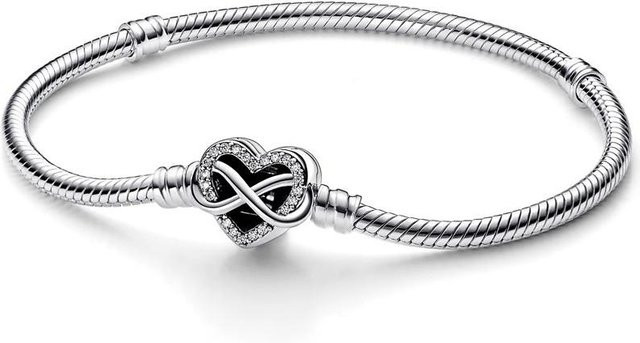 Original Moments Schlangenkettenarmband, 925 Silber, Rose, Charm-Perle, 18 cm, Damen - Bild 1