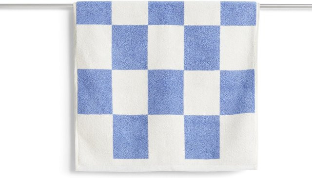 HAY Check Badematte Blau mit Schachbrettmuster aus Baumwolle, B: 90,0 cm, T: 50,0 cm - Bild 1
