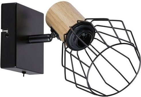 Paulmann Lanka 66766 Wandstrahler E14 in Schwarz und hellem Holz - Bild 1
