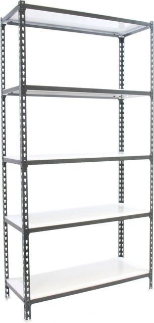 PROREGAL Schwerlastregal Big Metal Shark H x B x T: 200 x 120 x 40 cm, Fachlast 200 kg, Anthrazit-Weiß - Bild 1