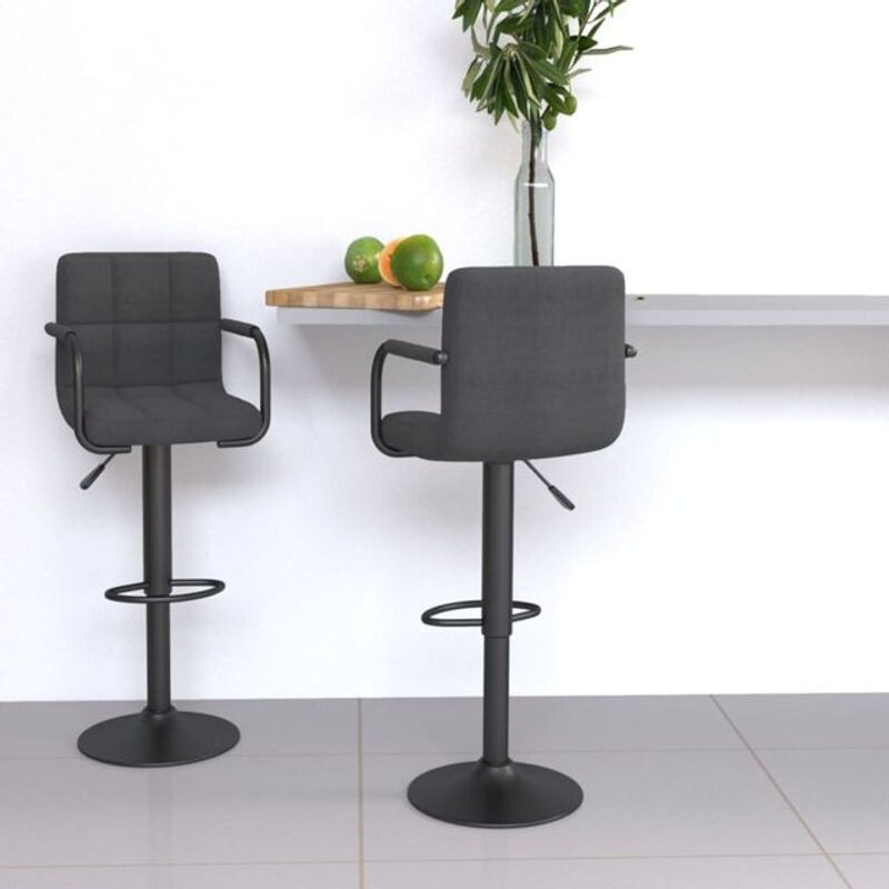 Set aus 2 Barhockern von vidaxl in Grau mit Stoffbezug und Stahlgestell im modernen Design - Bild 1