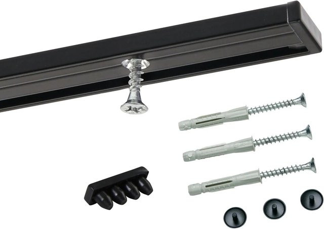 Deco-Raum Gardinenschiene nach Maß für Deckenmontage, 1-Lauf, Minimal Design, Schwarz, Breite: 70 cm - Bild 1