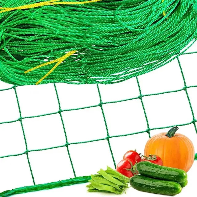 Grünes Nylon-Gartennetz als Kletternetz und Wachstumshalter für Blumen, Weinpflanzen und Gemüse - Bild 1