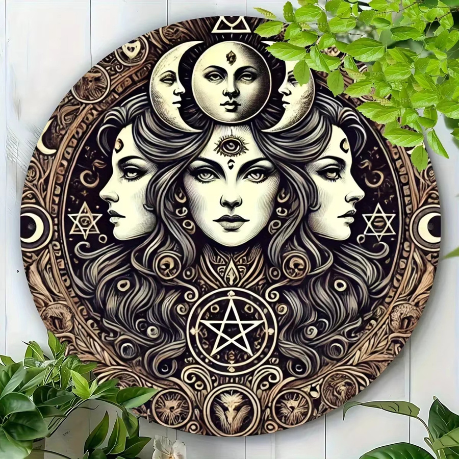 Potdemiel Retro Hekate Witchcraft Wanddekoration aus Metall in Multicolour, Durchmesser: 20 cm - Bild 4
