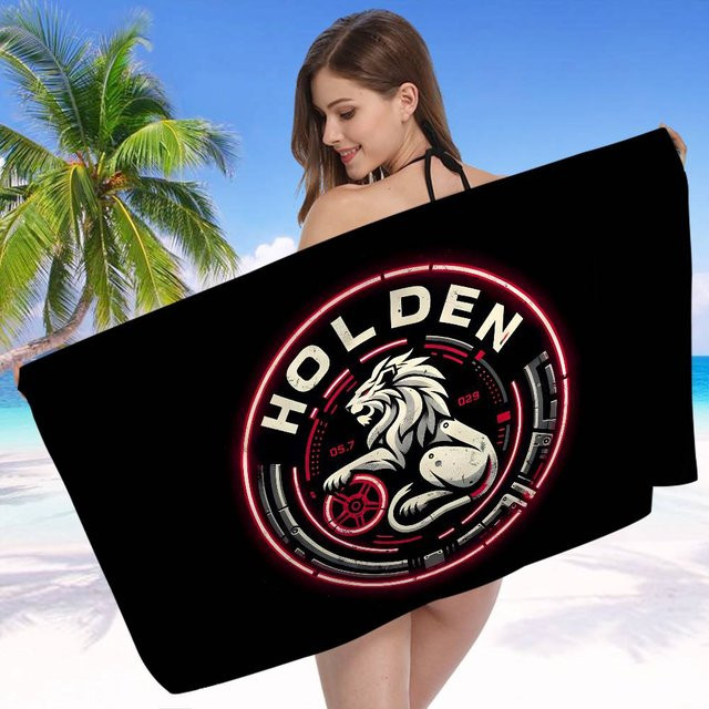 H-Holdens Mikrofaser Strandtuch aus Baumwolle und Polyester, schnelltrocknend und super saugfähig, Schwarz, B: 76 cm, L: 182 cm - Bild 1