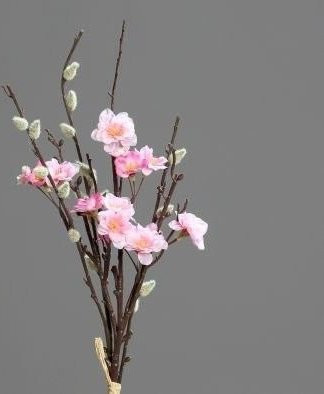 Kunstblume Pfirsichblüten in Pink aus Kunststoff - Bild 1