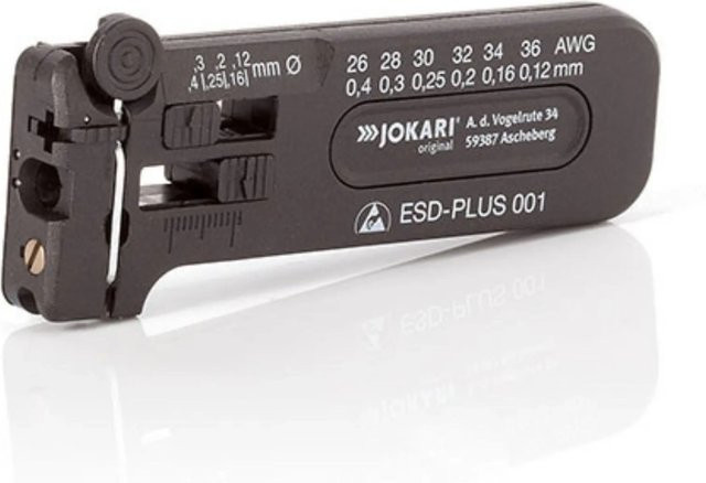 Jokari Präzisions-Abisolierwerkzeug ESD-PLUS 001 in Schwarz aus gehärtetem Stahl und Kunststoff - Bild 1
