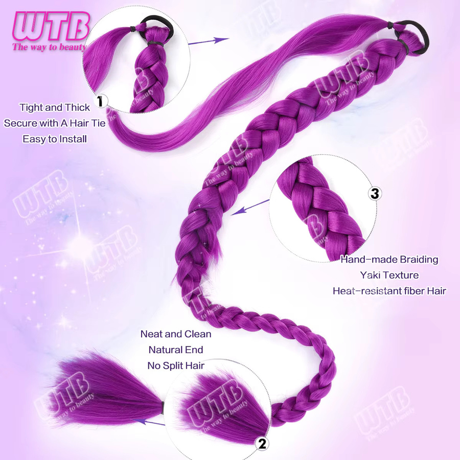 WTB Haar-Pferdeschwanz, synthetisch, lila, 36 Zoll, Damen - Bild 3