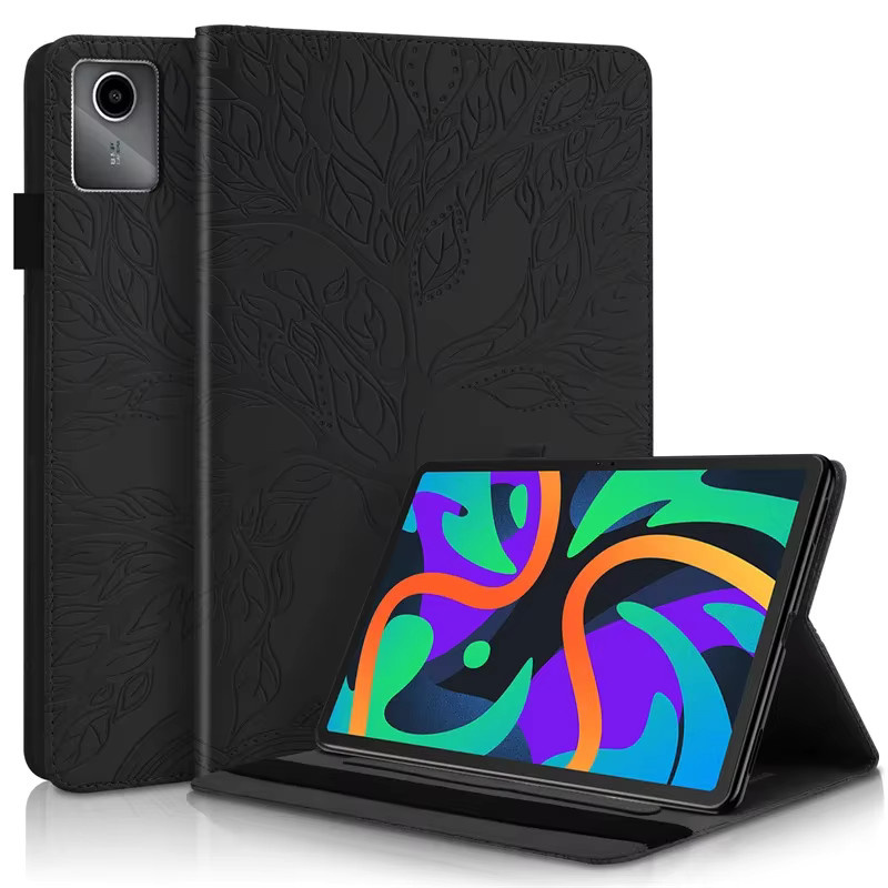 Lenovo Idea Tab 11 Schutzhülle mit Baum-Prägung in Rot, Flip-Case Brieftasche mit Standfunktion für TB336FU und TB335FC - Bild 2