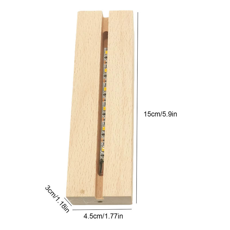 Alloet LED Holz Display Basis für Acryl- und Kristall-Lichter mit USB-Anschluss - Bild 6