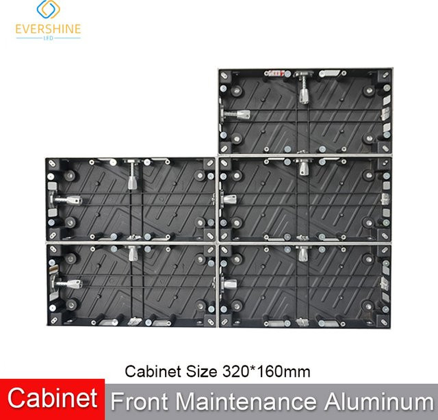 EVERSHINE Aluminiumgehäuse für RGB Vollfarb-LED-Panel-Module, wartungsfrei, Farbe: Schwarz, B: 320 mm x H: 160 mm - Bild 1