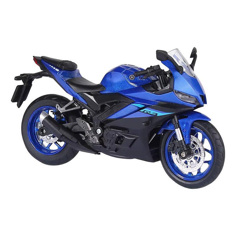 MAKEDA Yamaha R3 Motorradmodell, 1:12, Metall, mit Sound, Blau - Bild 2