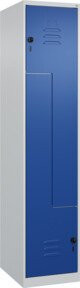 C+P Z-Spind Classic PLUS Garderobenschrank mit 2 Fächern und Sicherheits-Drehriegel, Farbe Grau/Blau, H x B x T: 185 x 40 x 50 cm - Bild 1