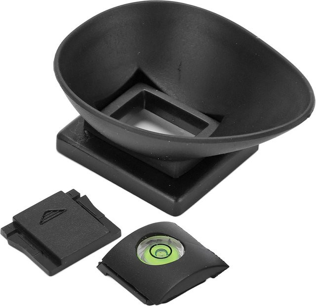 Canon Gummi-Okularmuschel mit Wasserwaage und Blitzschuhabdeckung für 5D, 5D2, 6D Kameras in Schwarz - Bild 1