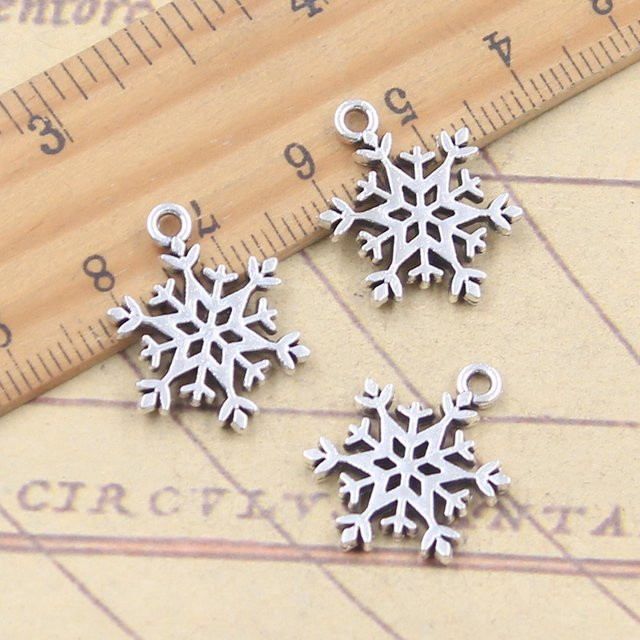 YOUNGISMONEY Charms Schneeflocke, Silber, 21x15mm, Unisex - Bild 1