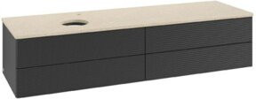 V&B Waschtischunterschrank Antao mit Frontstruktur, Wandmontage, Blau, B: 160 cm, T: 50 cm - Bild 1