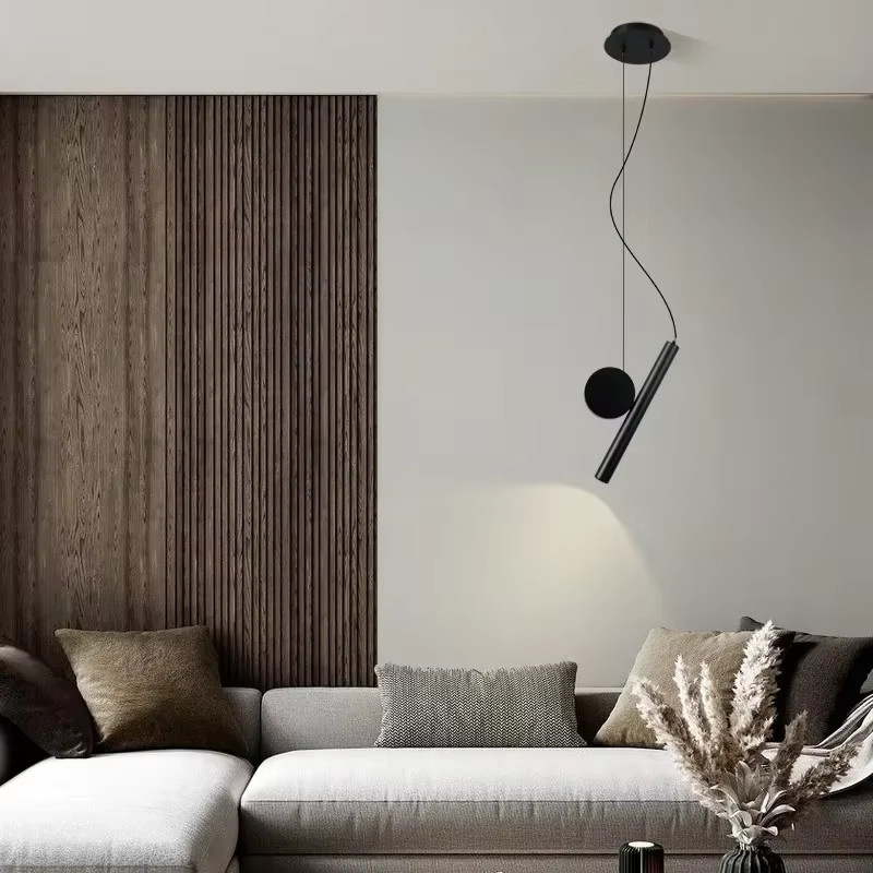 Sanoni Moderne LED Anhänger Lampe aus Metall in Schwarz mit höhenverstellbarem Kabel für Wohnzimmer, Flur und Arbeitszimmer - Bild 3
