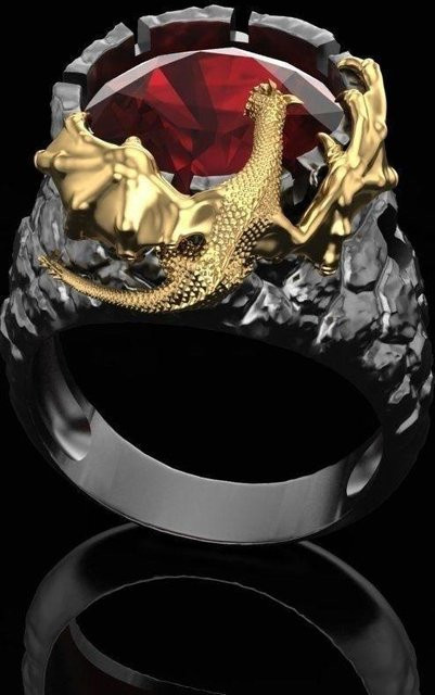 SODROV Ring Drache, Kupfer, Schwarz, Herren, Größe 11 - Bild 1