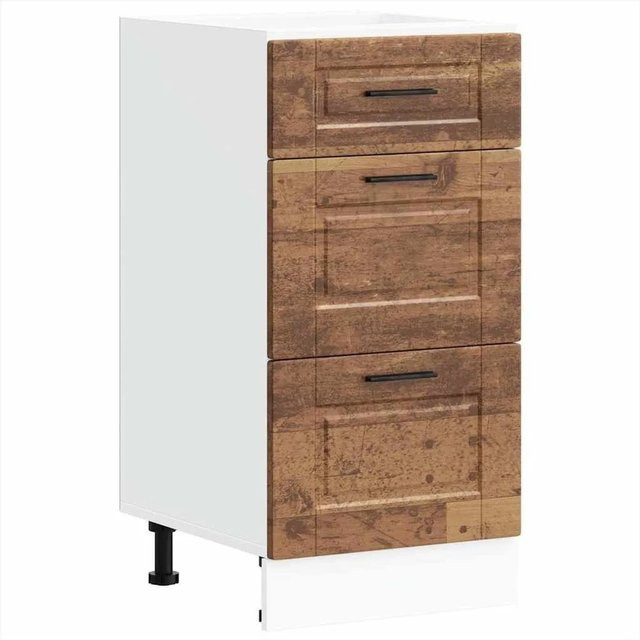 DELUKE Küchenunterschrank SAMU in Altholz-Optik mit Schublade, Farbe: Braun, B: 40 cm, T: 46 cm, H: 81,5 cm - Bild 1