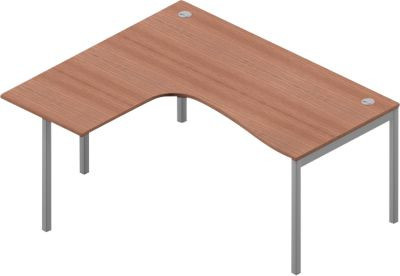 Winkelschreibtisch Arlon-Office in Nuss Canaletto mit 4-Fuß-Gestell und Kabeldurchlass, B: 160 cm, T: 120 cm, H: 73 cm - Bild 1