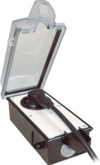 Bachmann Aufputz-Außensteckdose abschließbar Schwarz Transparent 924.3491 - Bild 2
