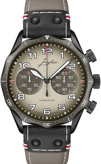 Junghans Chronograph, Automatik, Edelstahl, 43,3 mm, Herren, Leder - Bild 1