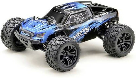 Absima Truck Racing RC Modellauto Schwarz/Blau, 1:14 Elektro Monstertruck mit Allradantrieb (4WD) und Gummi-Reifen, RtR - Bild 1