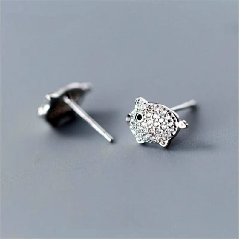 Ohrstecker GaGa-Duck, 925 Silber, Kristall - Bild 2