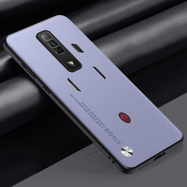 Silikon Vollschutz Handyhülle aus PU Leder für ZTE Nubia RedMagic 7 7S Pro 6 6S in Lichtlila - Bild 1